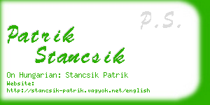 patrik stancsik business card